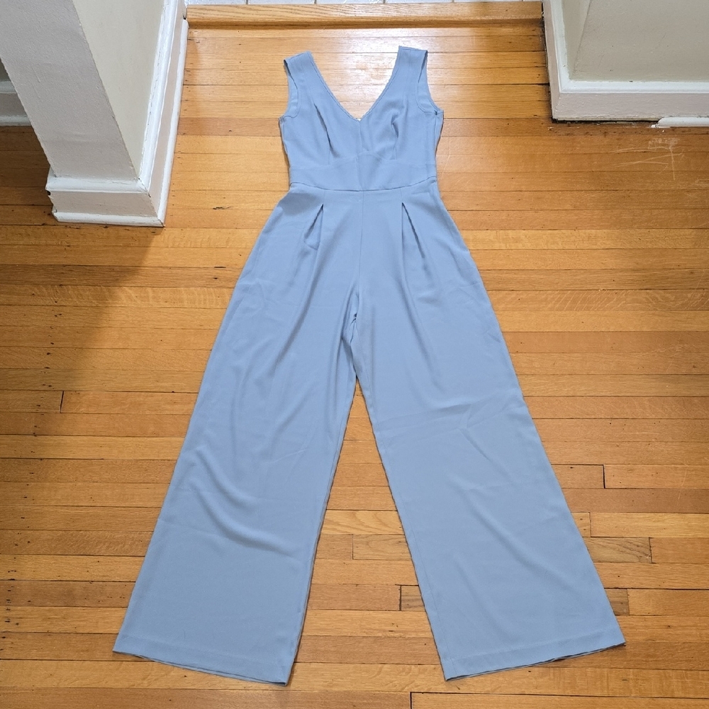 AGGI, Sleeveless Pleated Wide Leg Jumpsuit, Periwinkle Blue, EUC, Women's 2